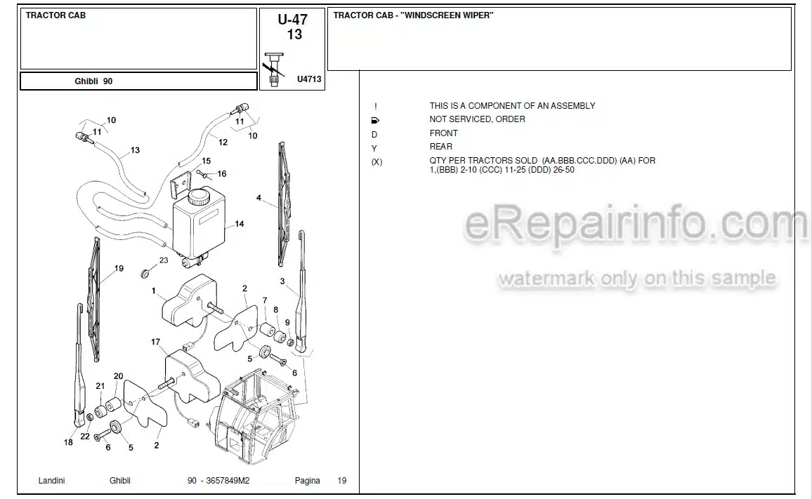 Photo 6 - Landini Ghibli 90 Parts Catalog Tractor 3657849M2