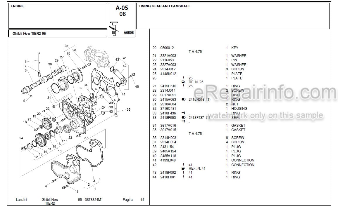Photo 12 - Landini Ghibli 95 Parts Catalog Tractor 3678324M1