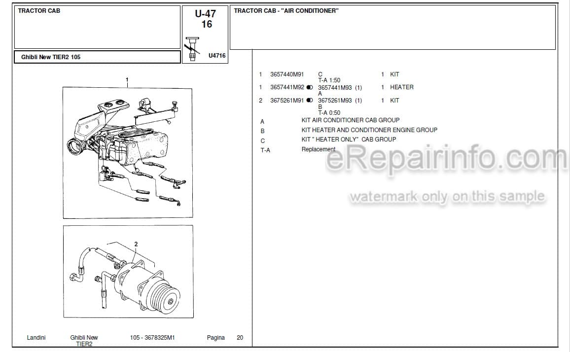 Photo 5 - Landini Globus 50 Parts Catalog Tractor 3540948