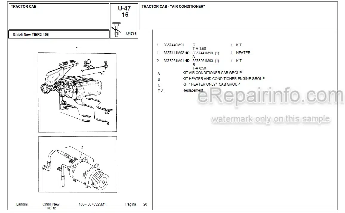 Photo 13 - Landini Ghibli New Tier 2 105 Parts Catalog Tractor 3678325M1