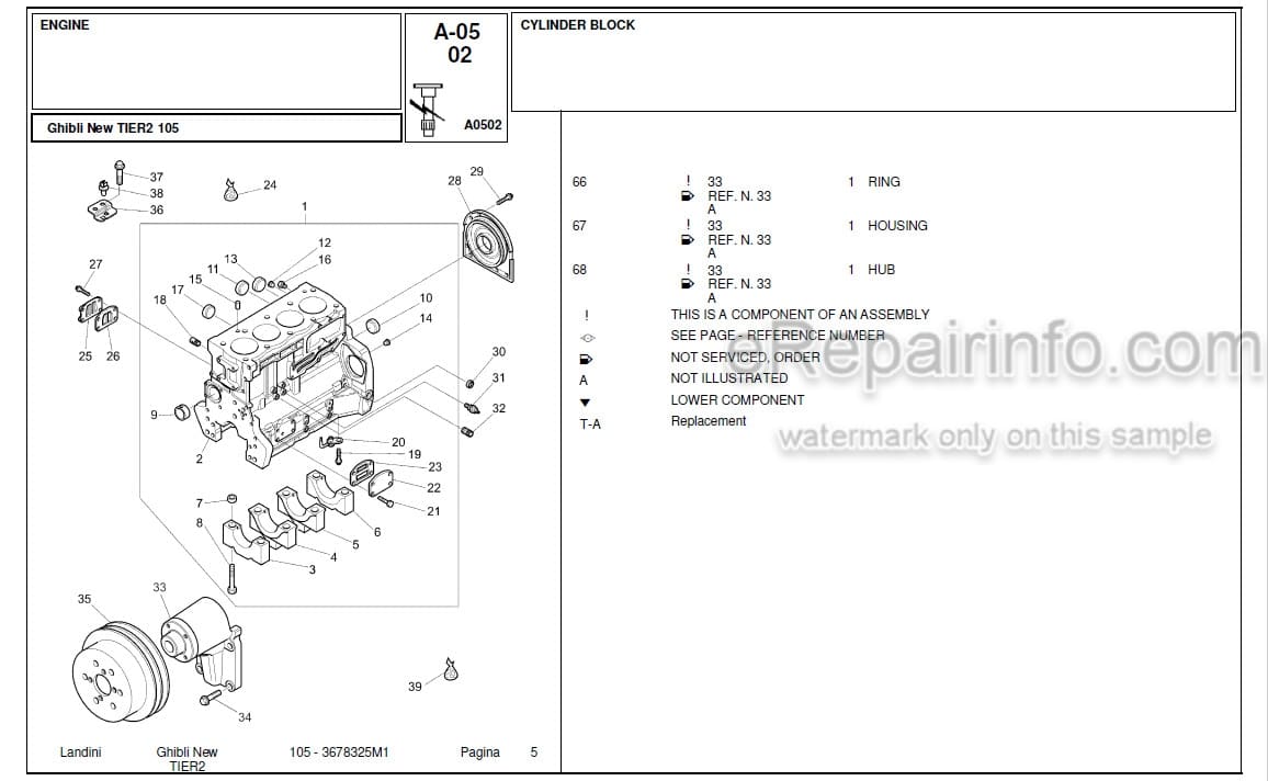 Photo 4 - Landini Ghibli New Tier 2 105 Parts Catalog Tractor 3678325M1