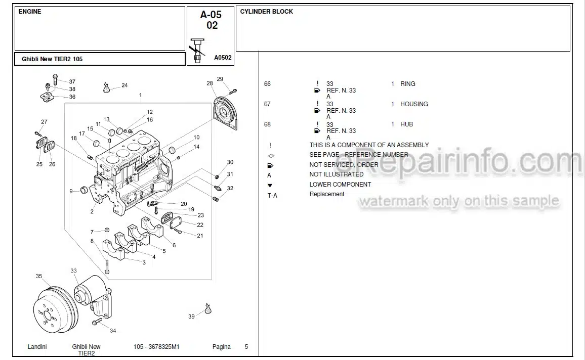 Photo 4 - Landini Ghibli New Tier 2 105 Parts Catalog Tractor 3678325M1