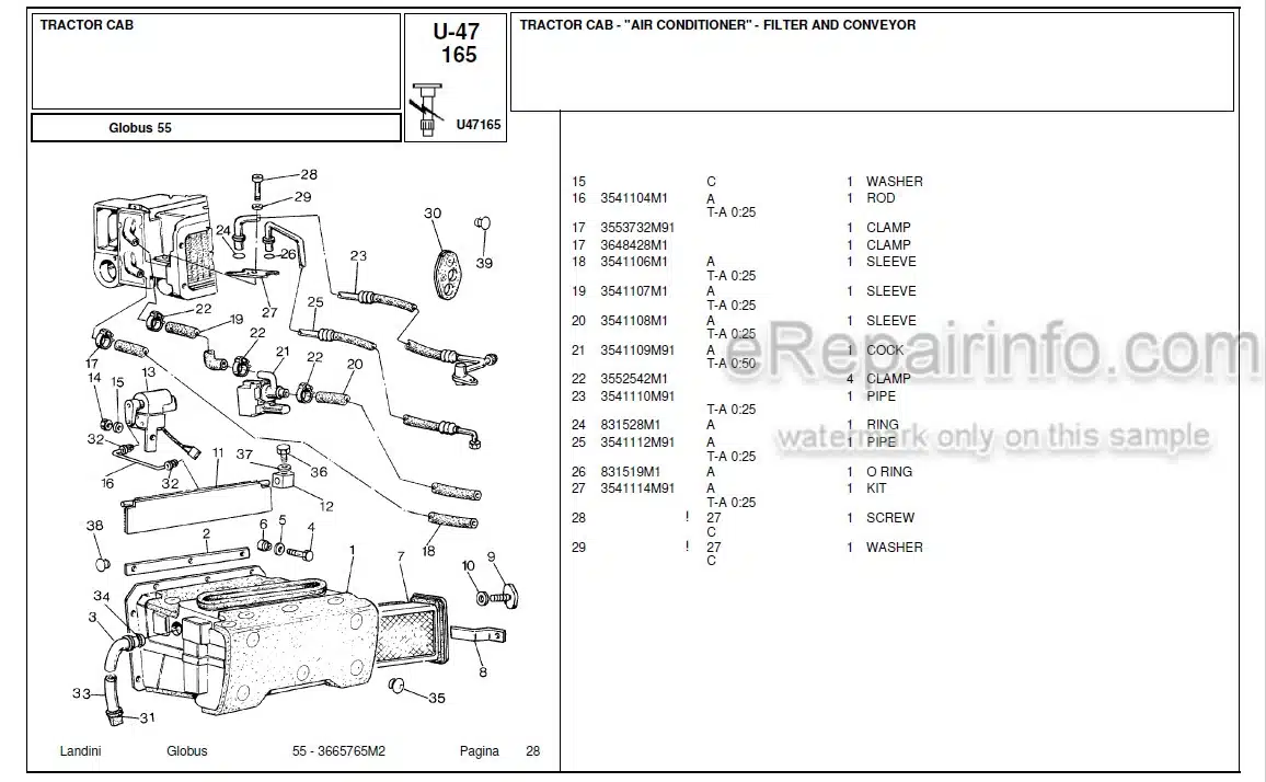 Photo 6 - Landini Globus 55 Parts Catalog Tractor 3665765M2
