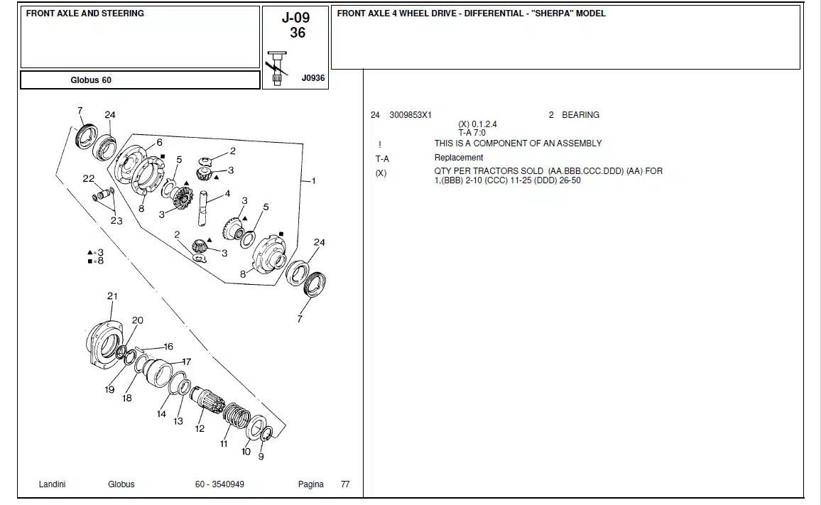 Photo 4 - Landini Globus 60 Parts Catalog Tractor 3540949