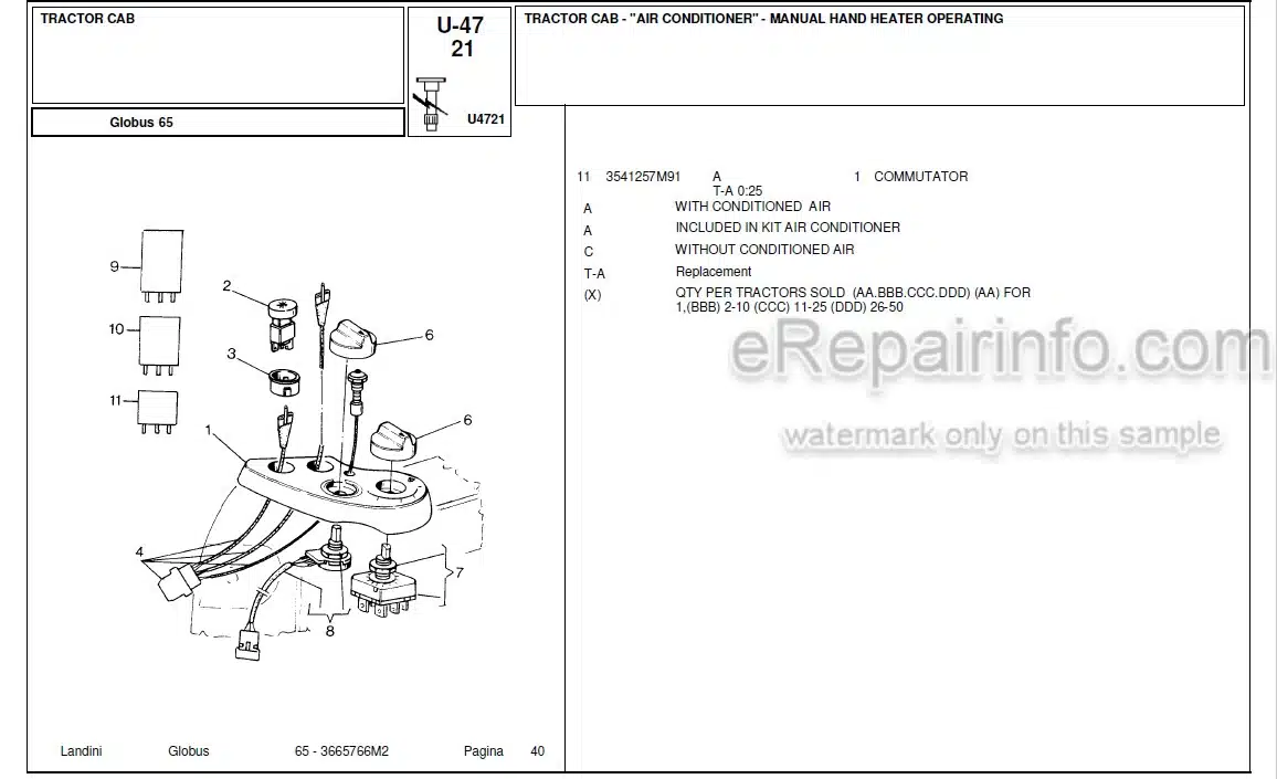 Photo 5 - Landini Globus 70 Parts Catalog Tractor 3540950