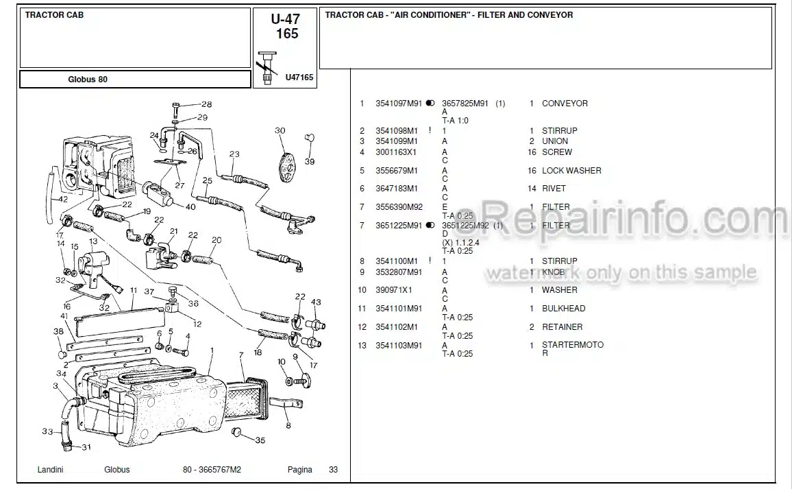 Photo 5 - Landini 5505 Parts Catalog Tractor 1427423M1