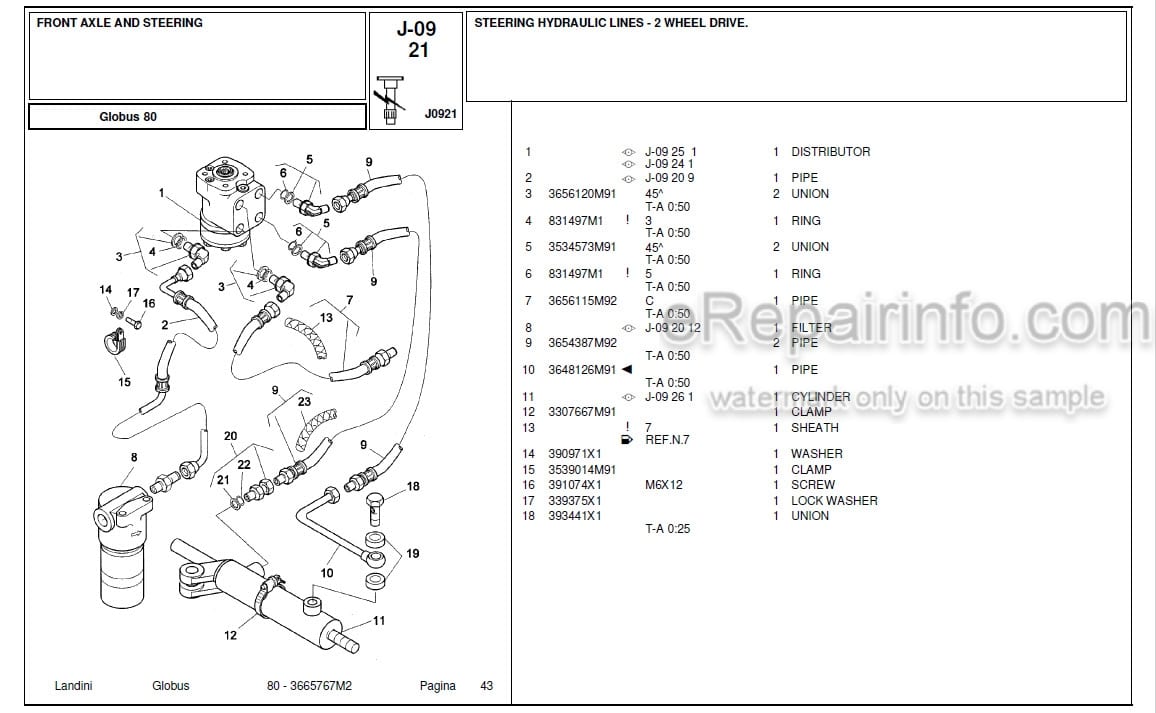 Photo 4 - Landini Globus 80 Parts Catalog Tractor 3665767M2