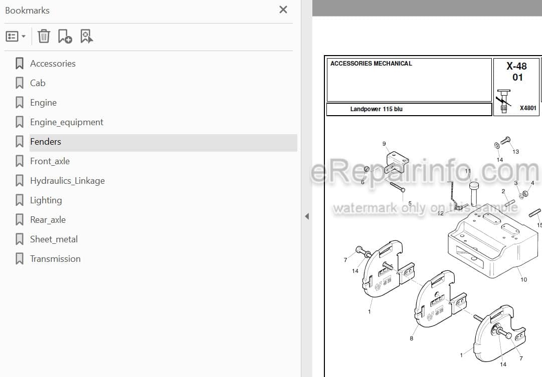Photo 3 - Landini Landpower 115 Parts Catalog Tractor 3688288M1