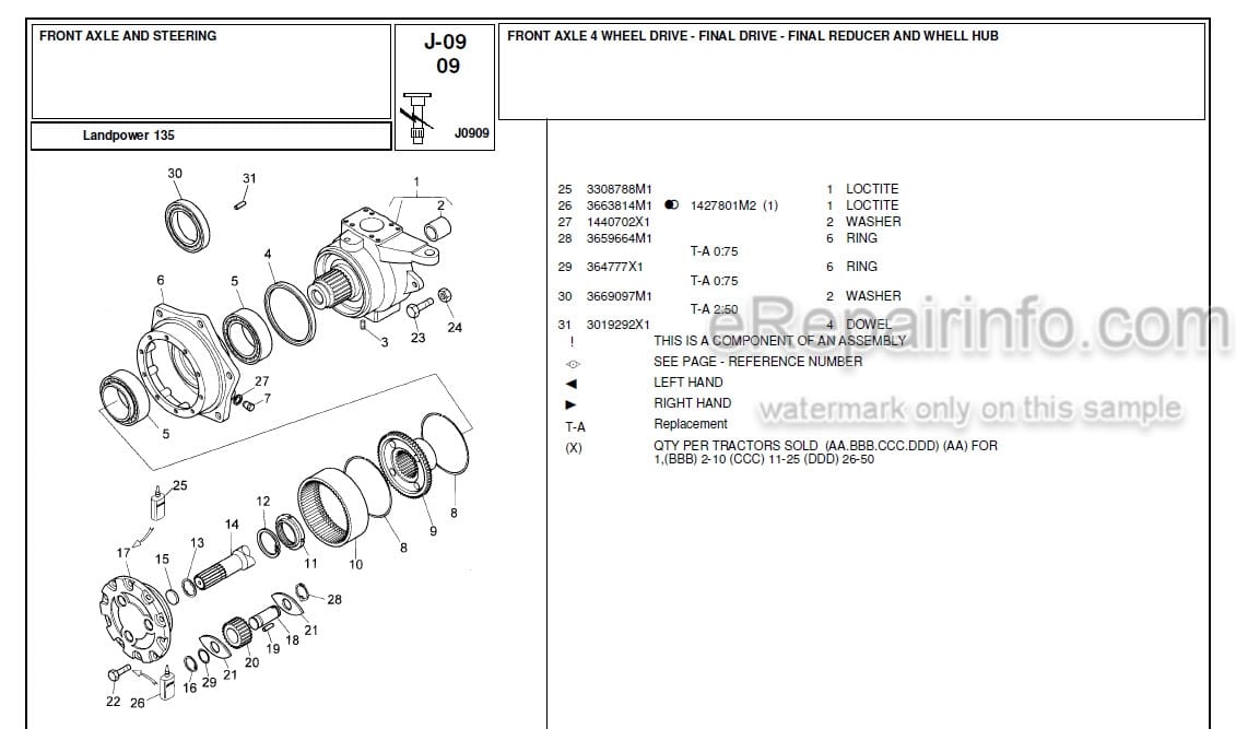 Photo 1 - Landini Landpower 135 Parts Catalog Tractor 3688291M1