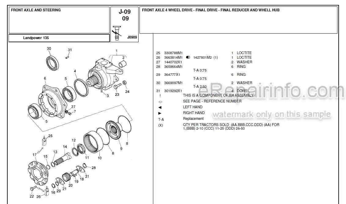 Photo 4 - Landini Landpower 135 Parts Catalog Tractor 3688291M1