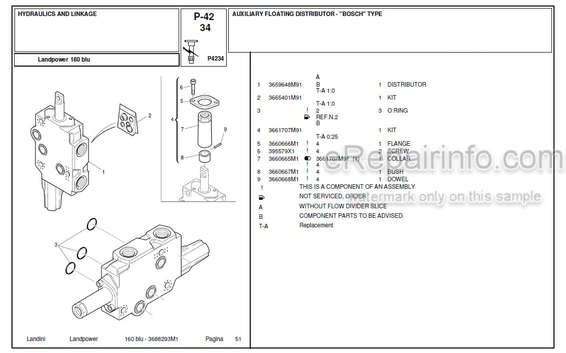Photo 10 - Landini Landpower 160 Parts Catalog Tractor 3688293M1