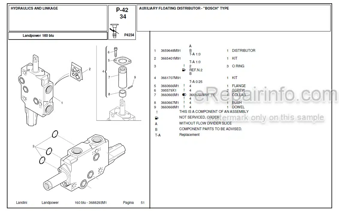 Photo 2 - Landini Landpower 160 Parts Catalog Tractor 3688293M1