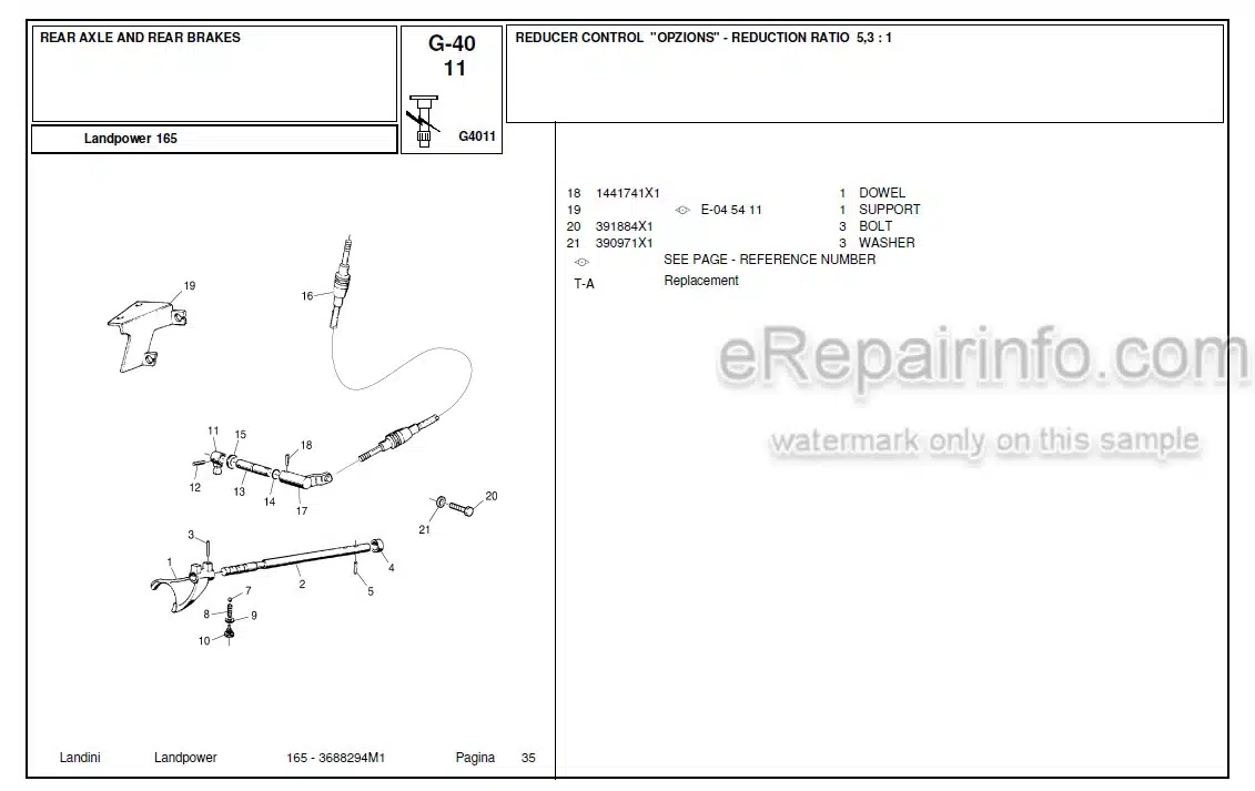 Photo 4 - Landini Landpower 165 Parts Catalog Tractor 3688294M1