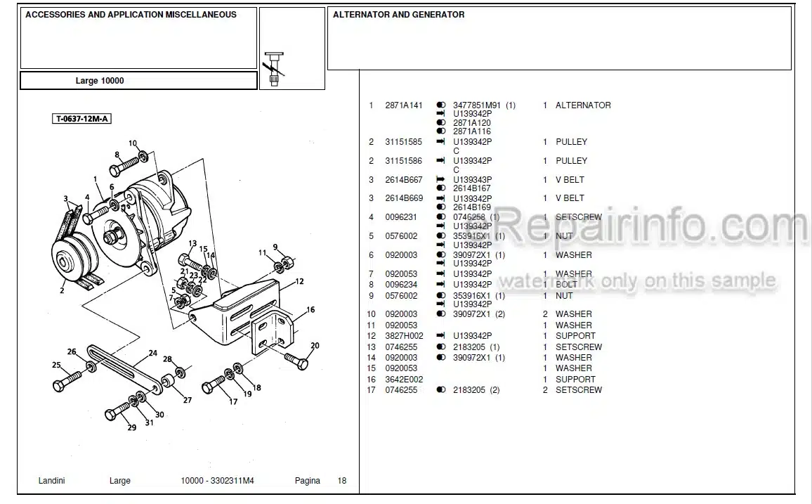 Photo 4 - Landini Large 10000 Parts Catalog Tractor 3302311M4