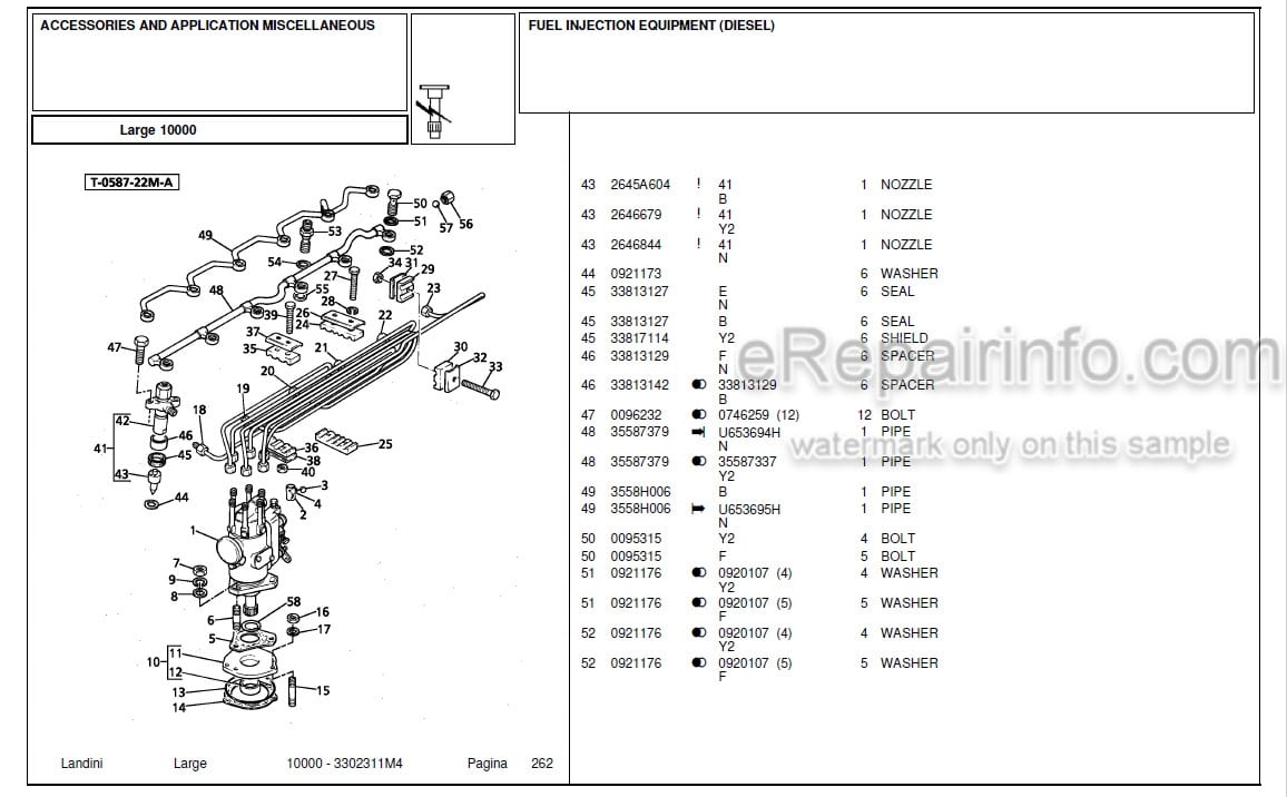 Photo 4 - Landini Large 10000 Parts Catalog Tractor 3302311M4