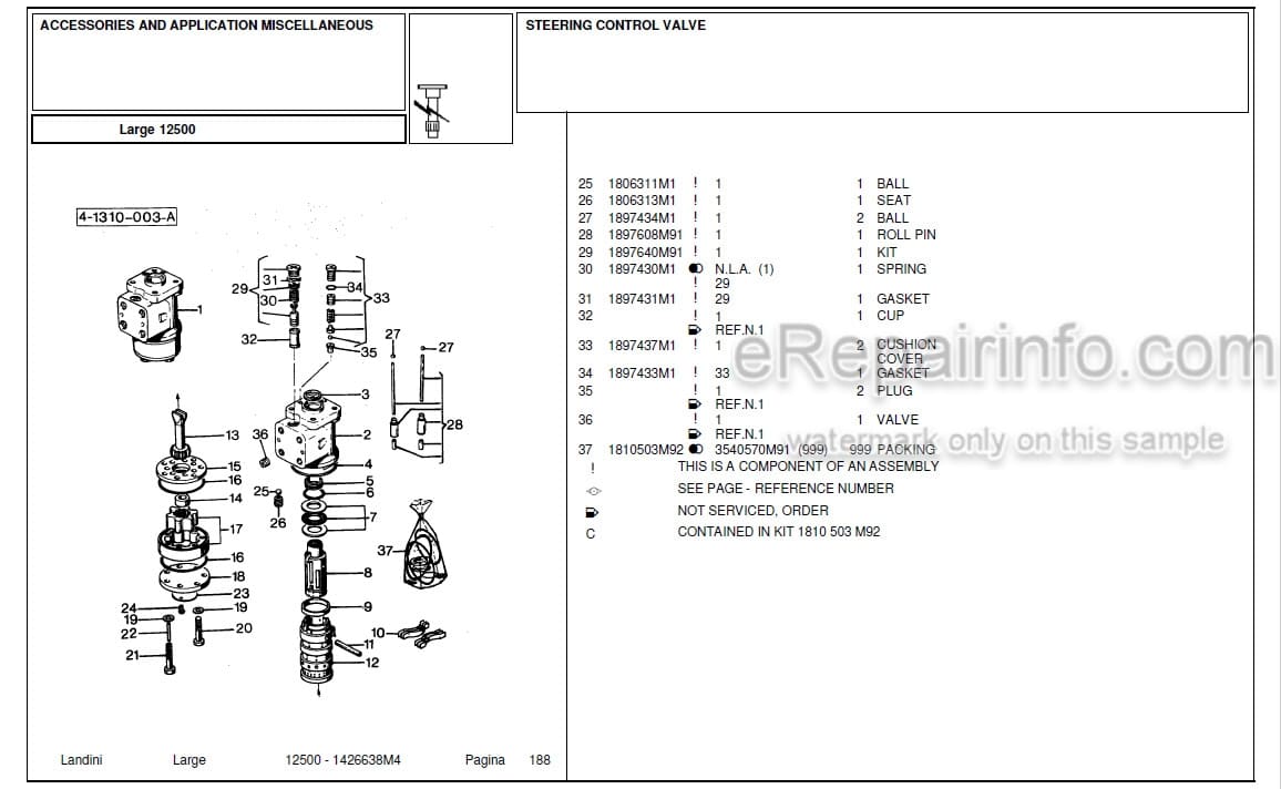 Photo 4 - Landini Large 12500 Parts Catalog Tractor 1426638M4