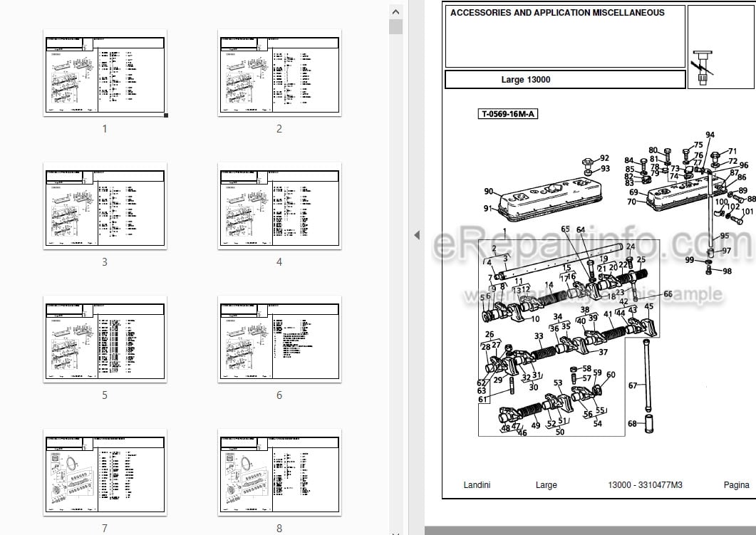 Photo 3 - Landini Large 13000 Parts Catalog Tractor 3310477M3