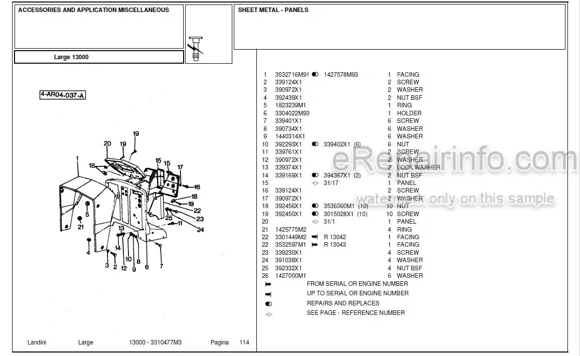 Photo 2 - Landini Large 13000 Parts Catalog Tractor 3310477M3