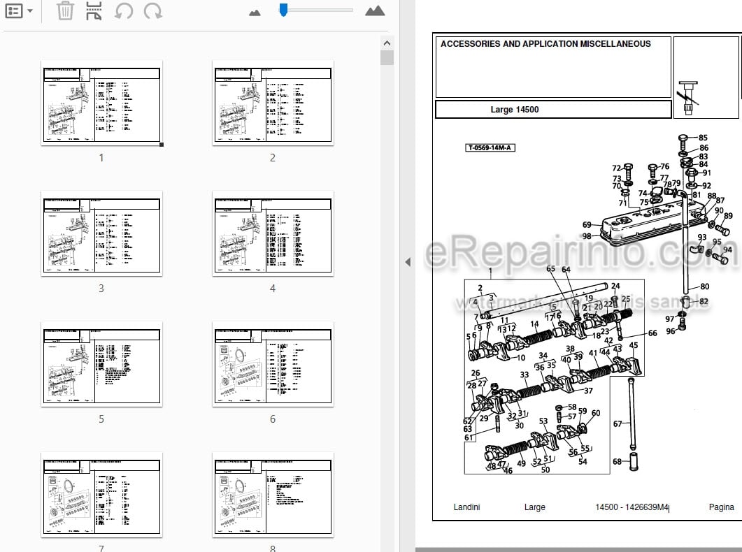 Photo 3 - Landini Large 14500 Parts Catalog Tractor 1426639M4