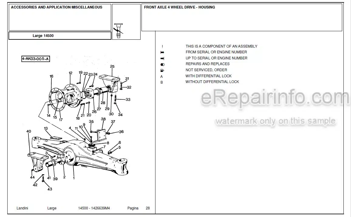 Photo 4 - Landini Large 14500 Parts Catalog Tractor 1426639M4