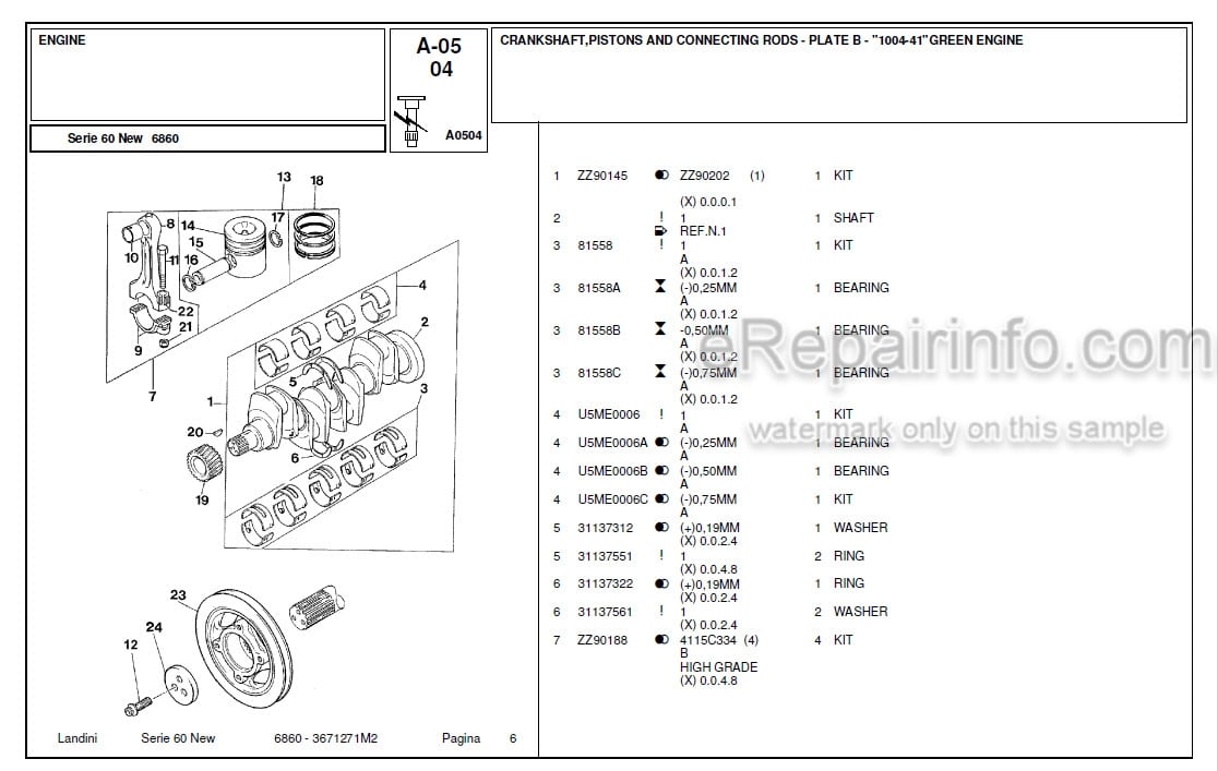 Photo 4 - Landini Serie 60 New 6860 Parts Catalog Tractor 3671271M2