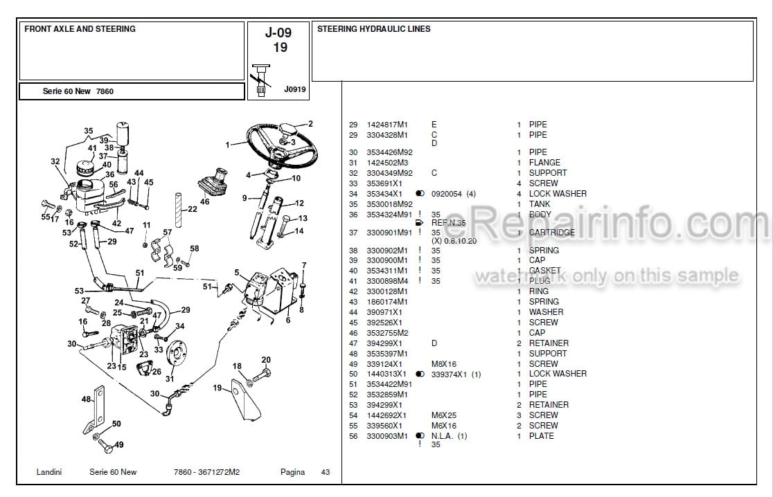 Photo 4 - Landini Serie 60 New 7860 Parts Catalog Tractor 3671272M2