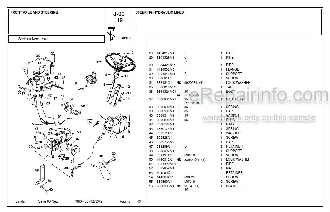 Photo 4 - Landini Serie 60 New 7860 Parts Catalog Tractor 3671272M2