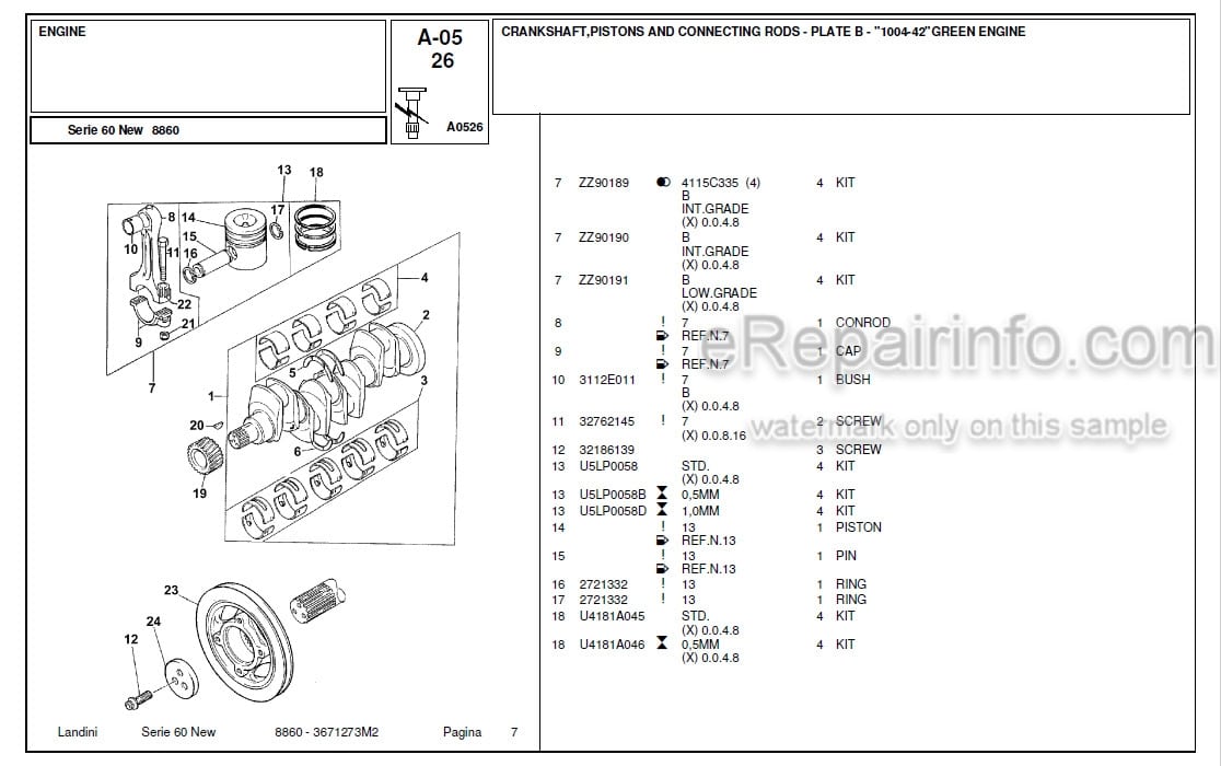 Photo 1 - Landini Serie 60 New 8860 Parts Catalog Tractor 3671273M2