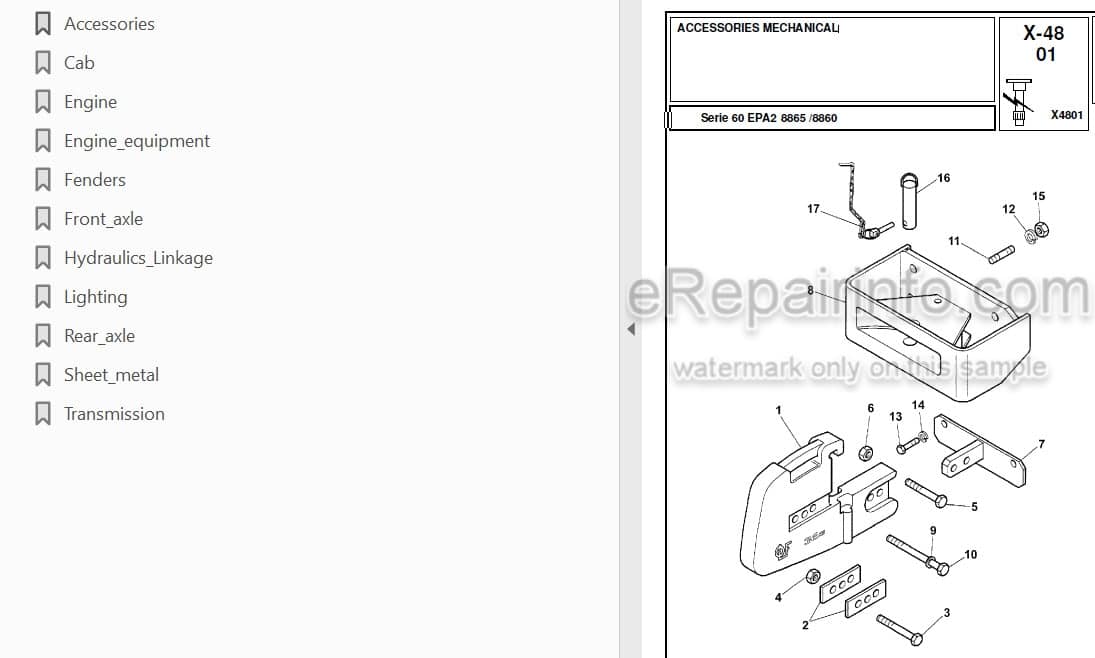 Photo 3 - Landini Series 60 EPA2 8865 8860 Parts Catalog Tractor 3687355M1