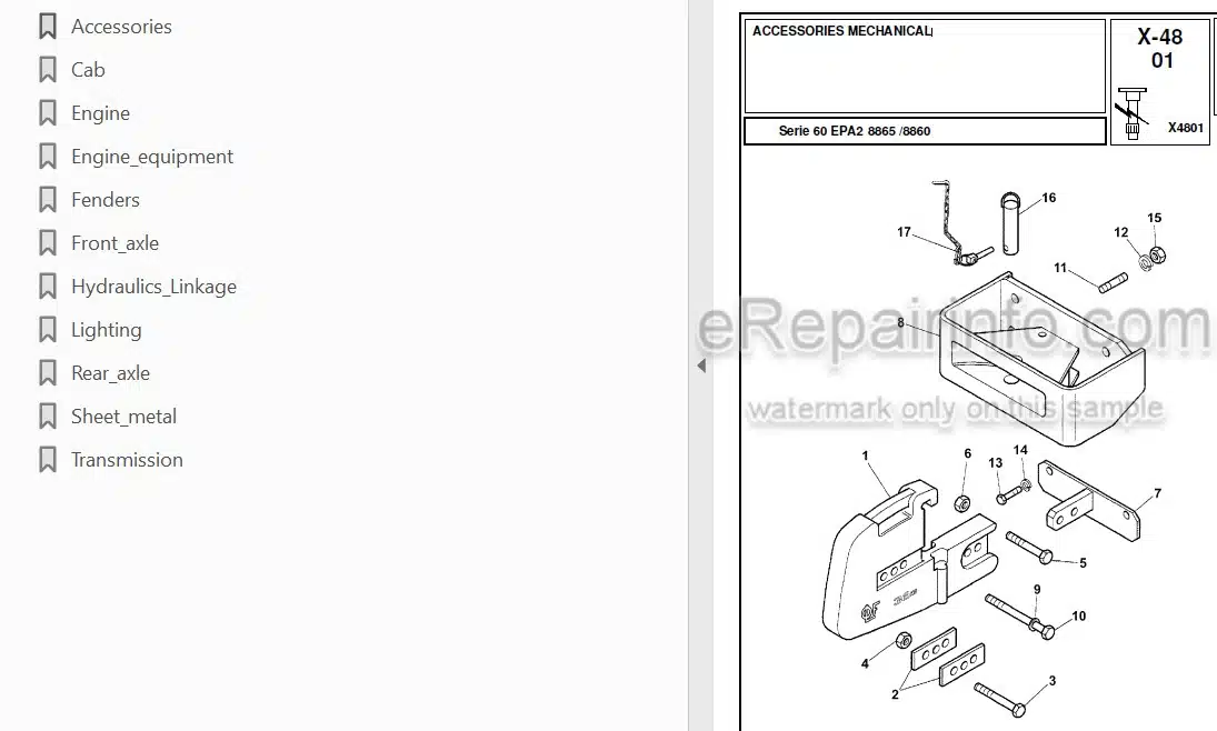 Photo 3 - Landini Series 60 EPA2 8865 8860 Parts Catalog Tractor 3687355M1