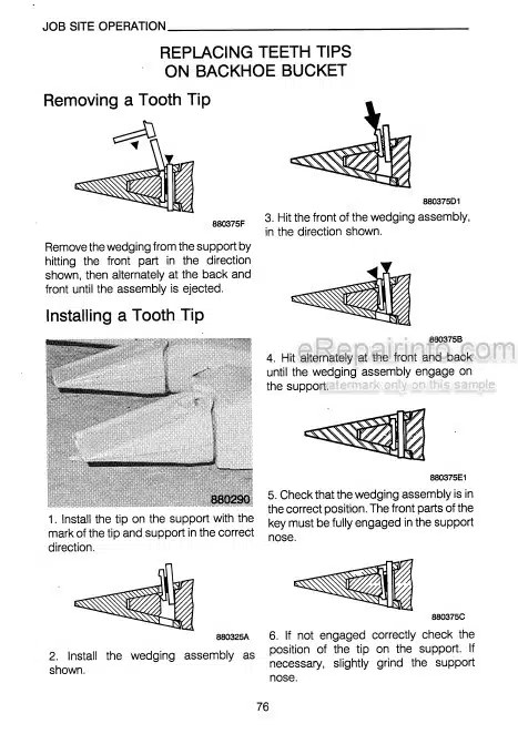 Photo 4 - Case 1088 Operators Manual Long Track Excavator 880172