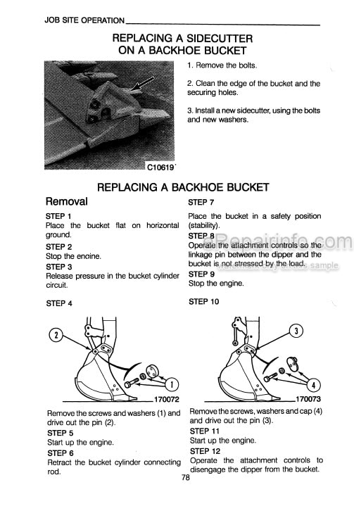 Photo 10 - Case 170C Operators Manual Excavator 9-12642