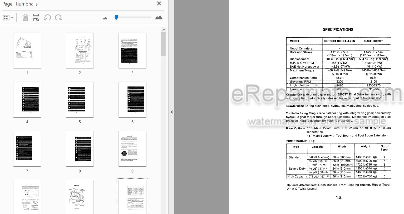 Photo 3 - Case 40E Operators Manual Crawler Excavator