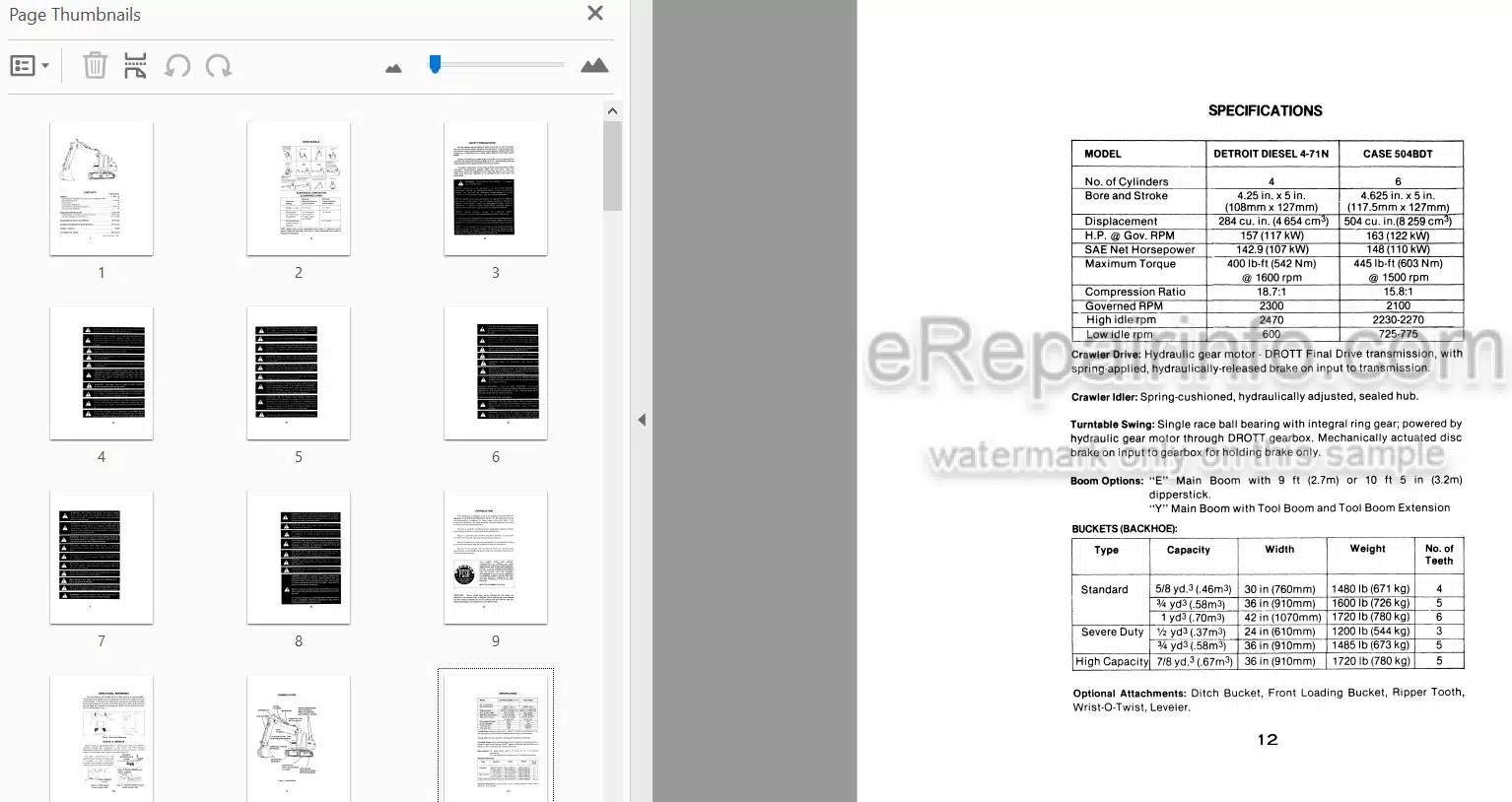 Photo 3 - Case 40E Operators Manual Crawler Excavator