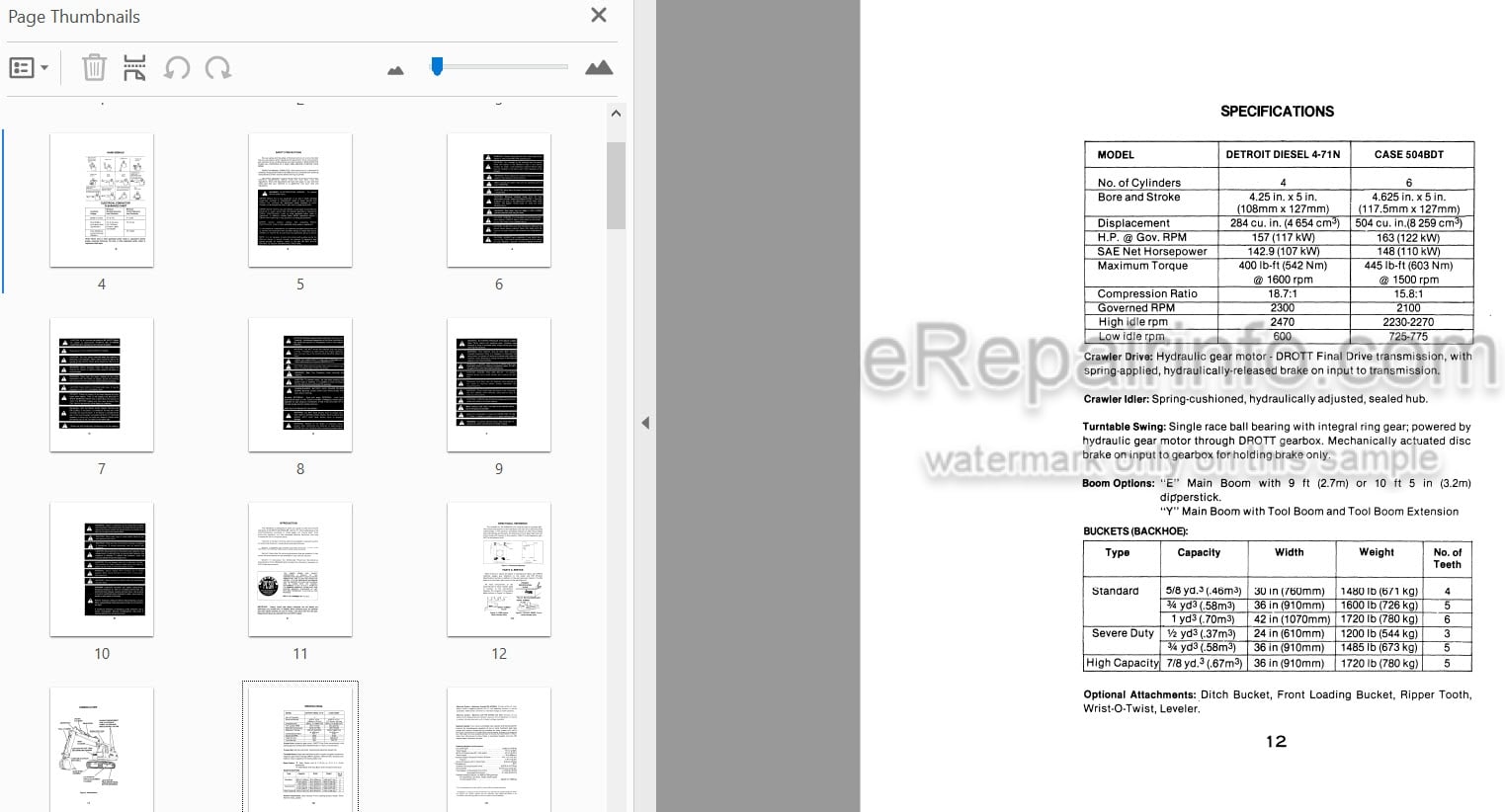 Photo 3 - Case 40 Series D Operators Manual Crawler Excavator S406272M1