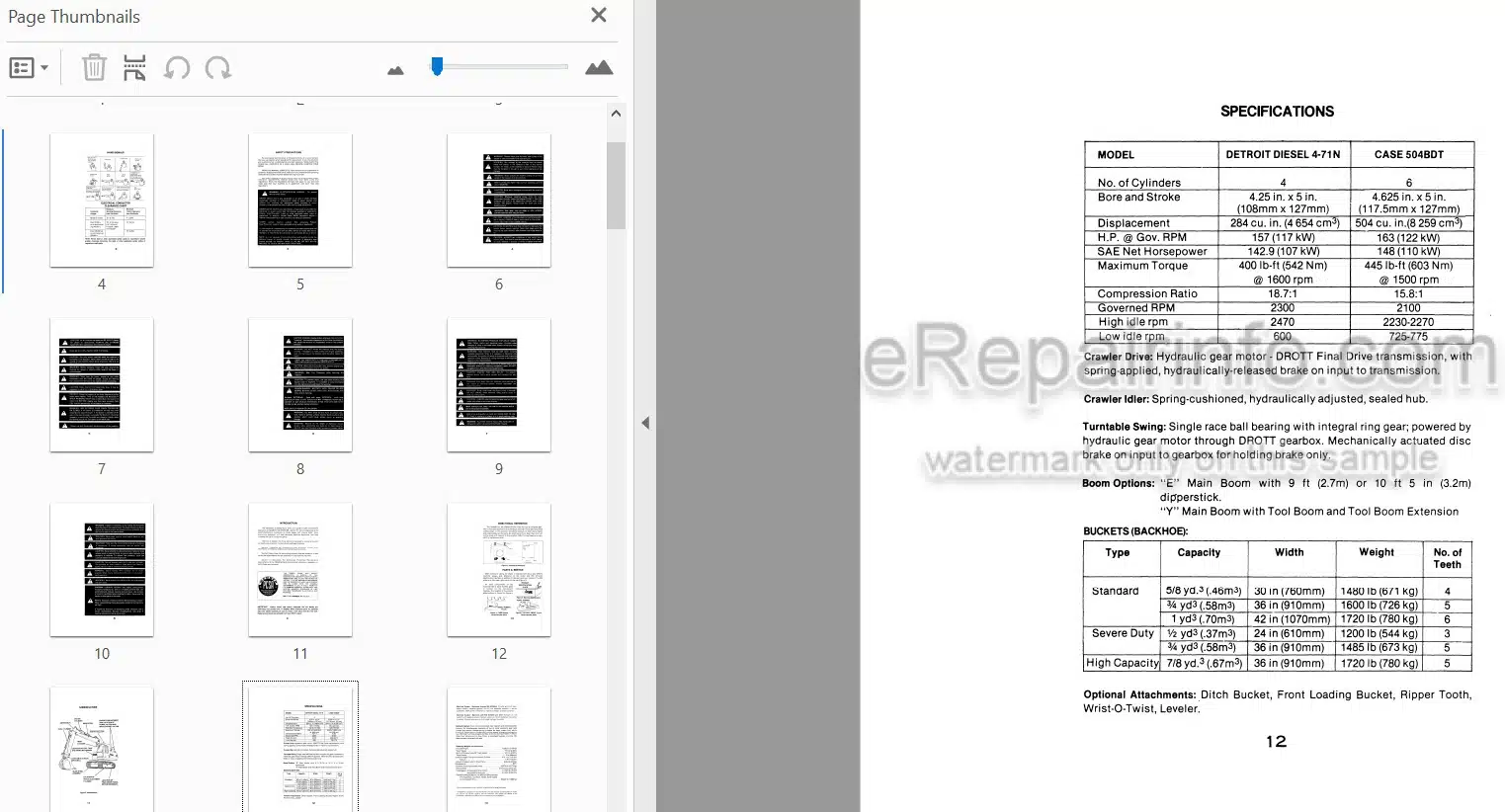 Photo 3 - Case 40 Series D Operators Manual Crawler Excavator S406272M1
