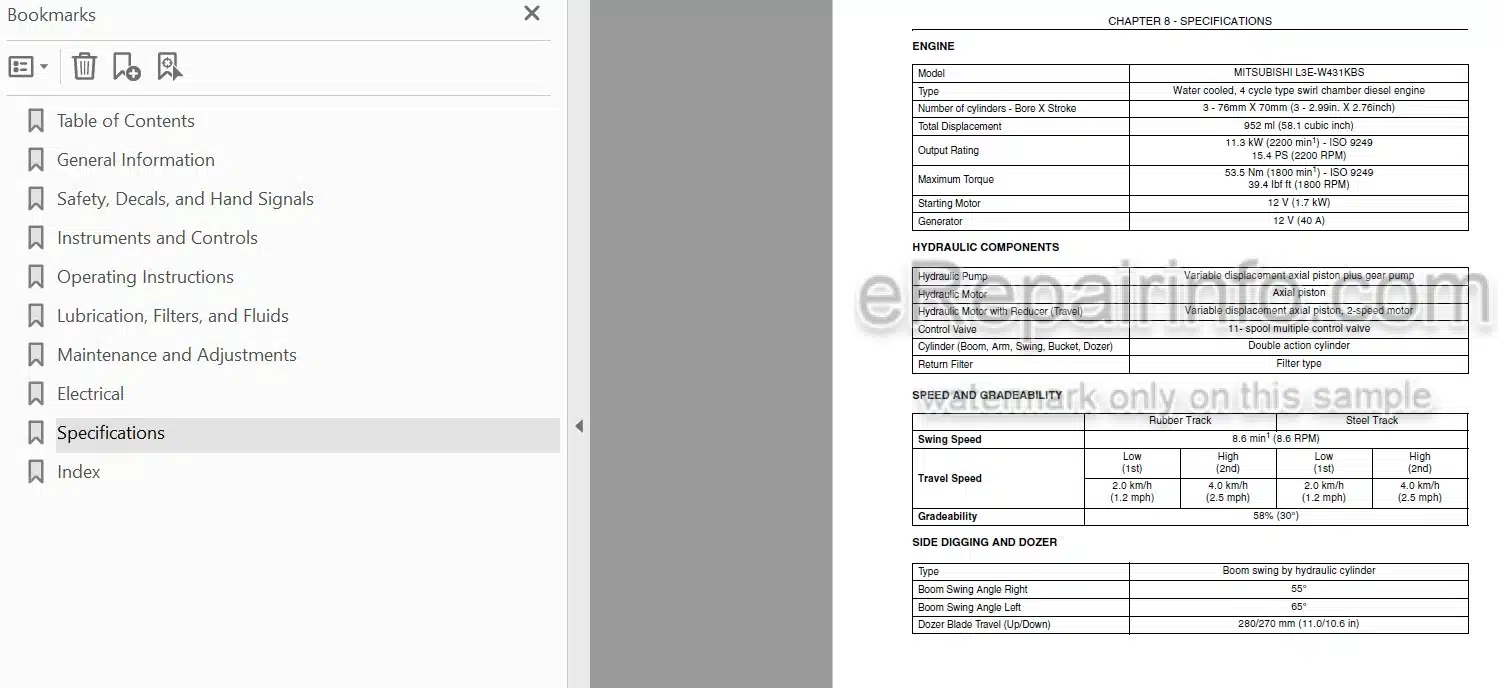 Photo 3 - Case CX17B Tier 4 Operators Manual Hydraulic Excavator