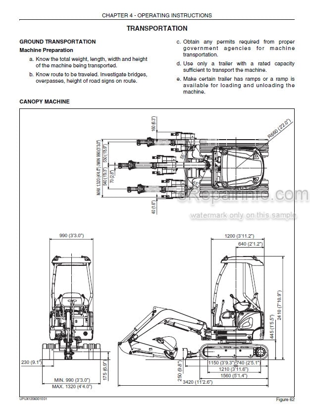 Photo 4 - Case CX17B Tier 4 Operators Manual Hydraulic Excavator