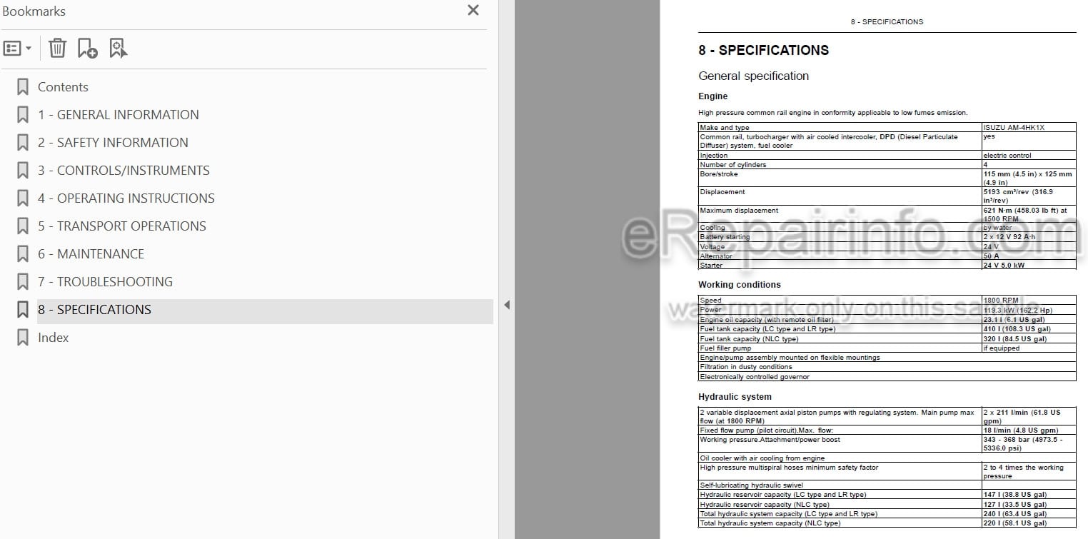 Photo 3 - Case CX210C Operators Manual Crawler Excavator 47362009