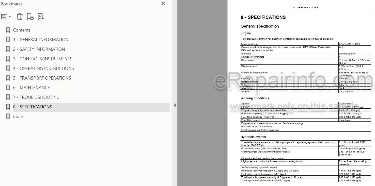Photo 3 - Case CX210C Operators Manual Crawler Excavator 47362009