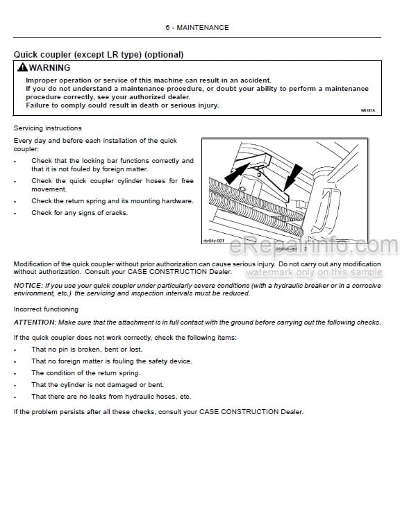 Photo 4 - Case CX210C Operators Manual Crawler Excavator 47362009