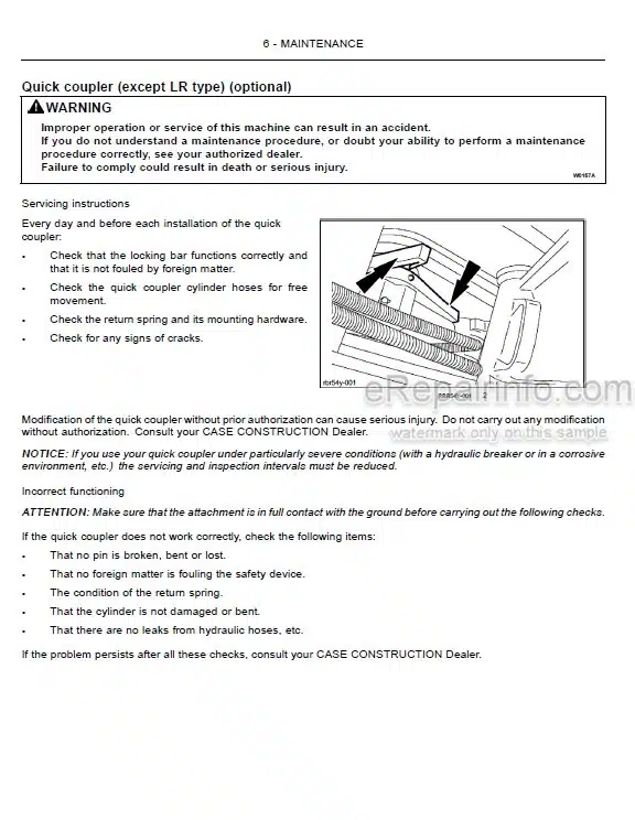 Photo 4 - Case CX210C Operators Manual Crawler Excavator 47362009