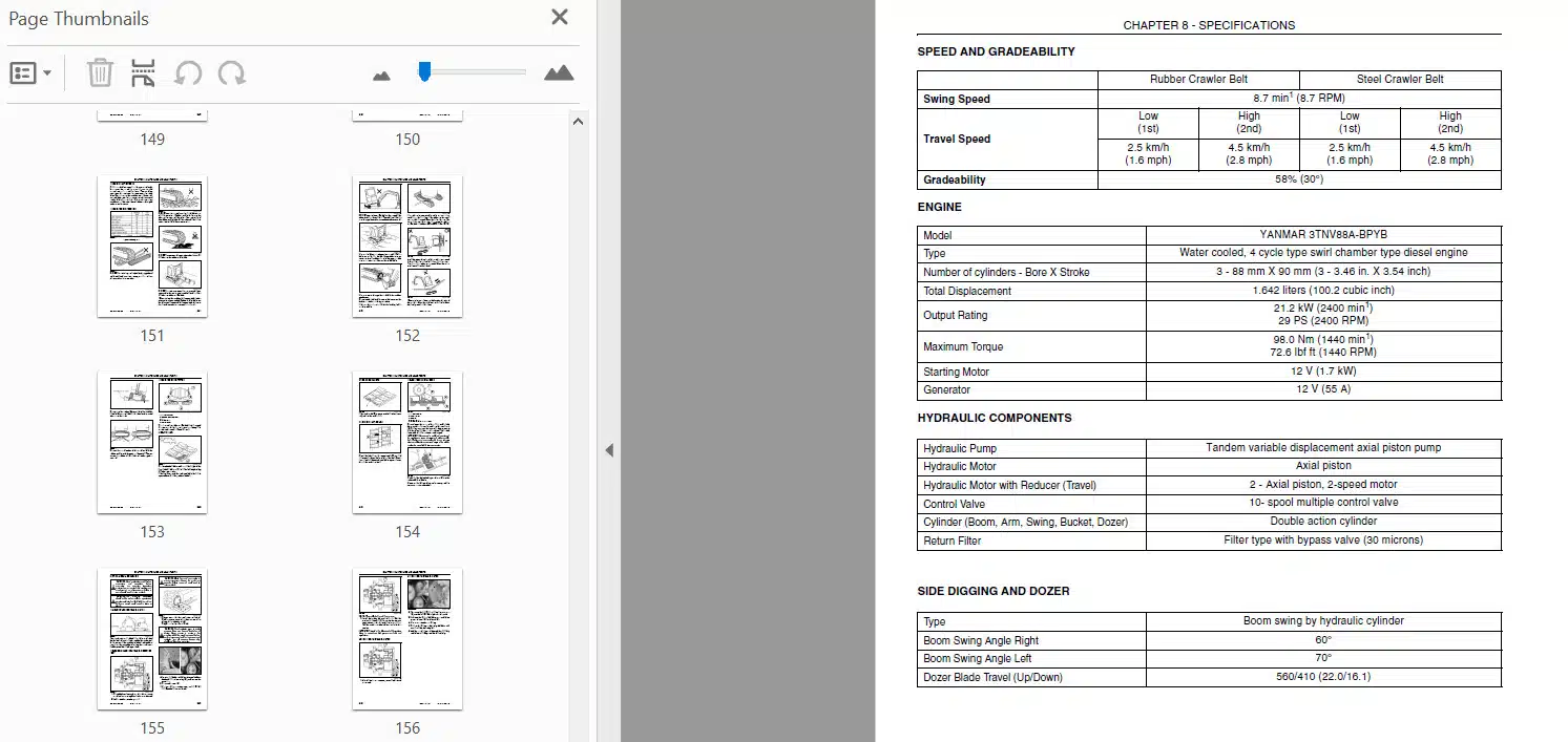 Photo 3 - Case CX31B Tier 4 Operators Manual Crawler Excavator S2PW00035ZE01