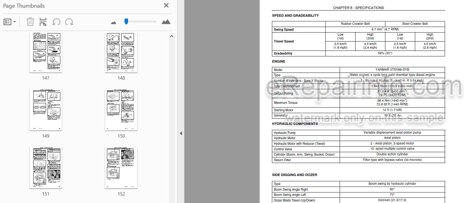 Photo 3 - Case CX36B Tier 4 Operators Manual Compact Crawler Excavator 87722071