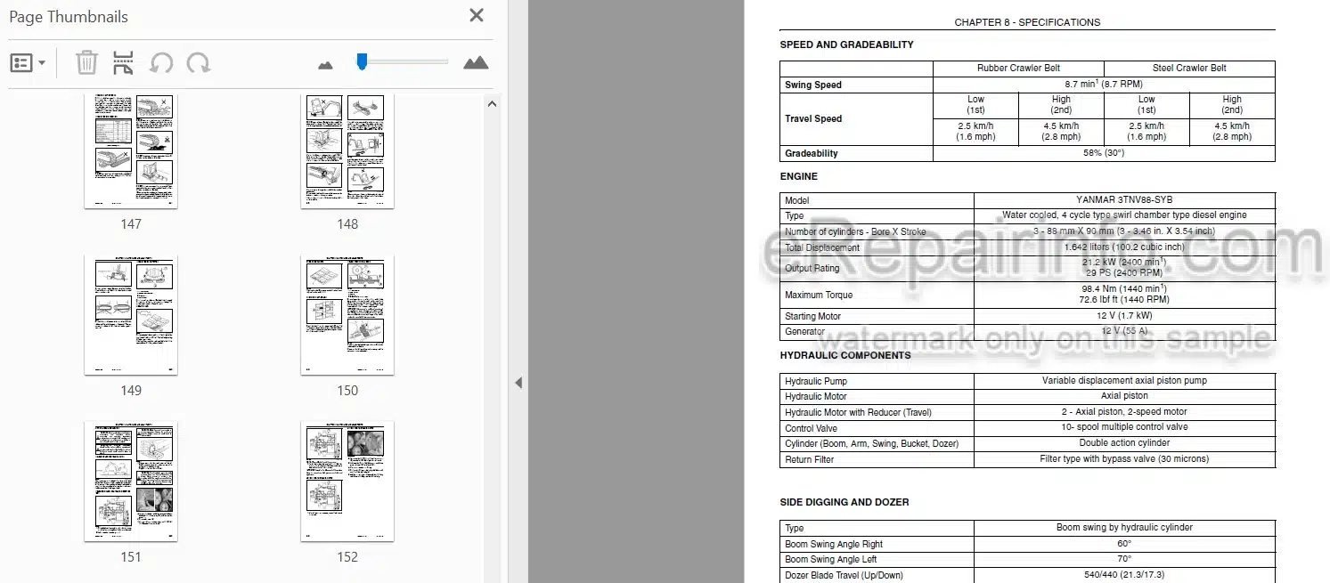Photo 3 - Case CX36B Tier 4 Operators Manual Compact Crawler Excavator 87722071