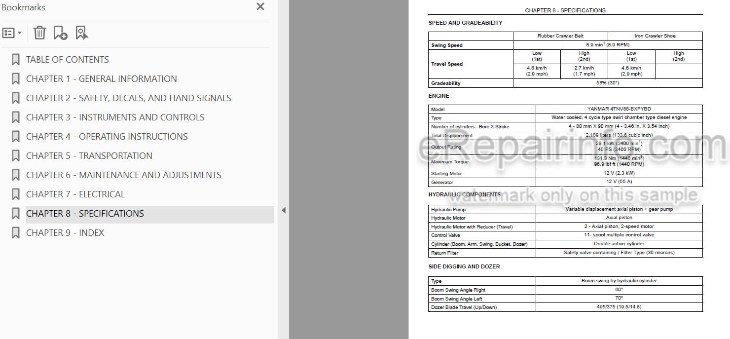 Photo 3 - Case CX55B Operators Manual Compact Hydraulic Excavator S2PS00005ZE01