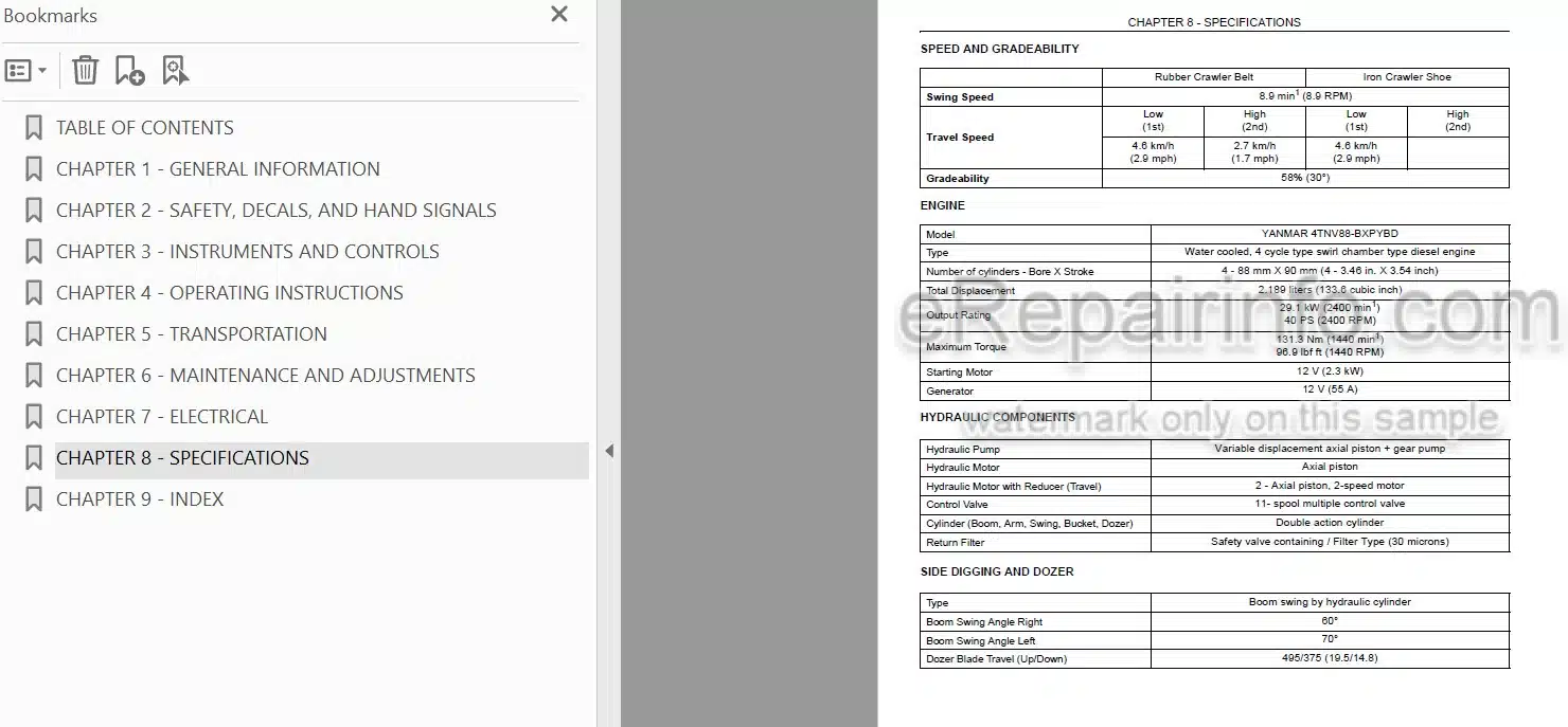 Photo 3 - Case CX55B Operators Manual Compact Hydraulic Excavator S2PS00005ZE01