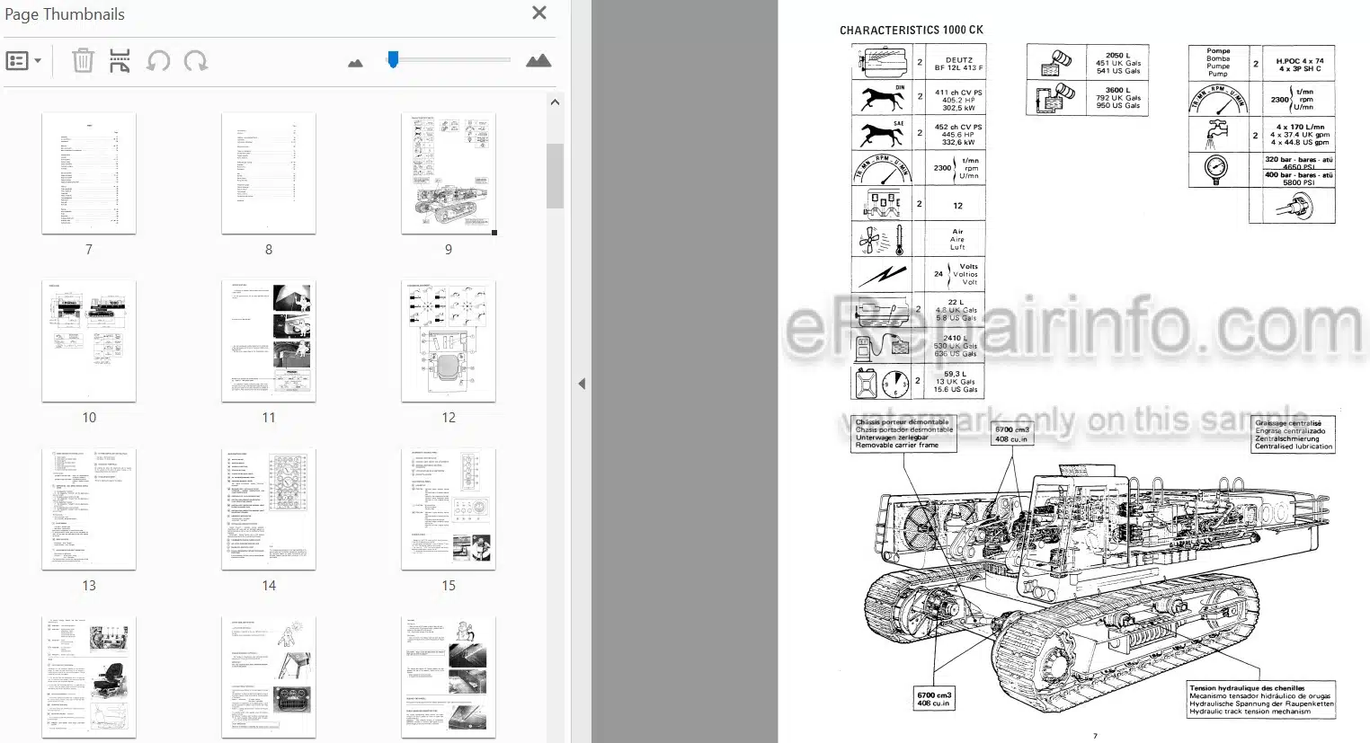 Photo 3 - Case Poclain 1000CK Operators Manual Excavator U1344023