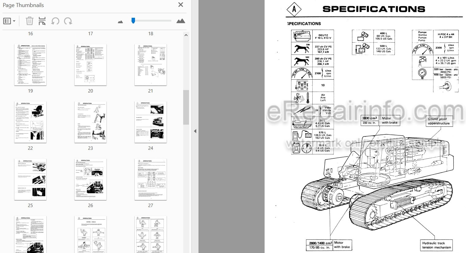 Photo 3 - Case Poclain 220CKS Operators Manual Excavator S406298M1