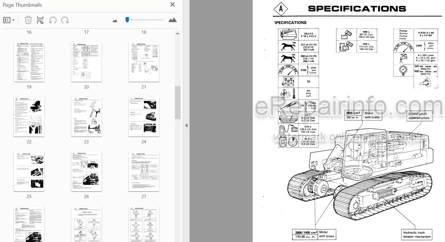 Photo 3 - Case Poclain 220CKS Operators Manual Excavator S406298M1